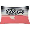 Ambesonne Mid Century Modern Boho Throw Pillow Cushion Cover, Minimalist Abstract Vibes Artwork of a Groovy Lines, Decorative Rectangle Accent Pillow Case, 26″ X 16″, Pastel Pink Eggshell Ruby