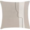Ambesonne Mid Century Modern Boho Throw Pillow Cushion Cover, Minimalist Art of Abstract Line on Nude Neutral Back, Decorative Square Accent Pillow Case, 20″ X 20″, Pale Tan Charcoal Grey