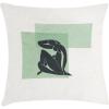 Ambesonne Mid Century Modern Boho Throw Pillow Cushion Cover, Minimalist Lady Silhouette on Watercolor Rectangles, Decorative Square Accent Pillow Case, 40″ X 40″, Green and Dark Blue Grey