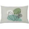 Ambesonne Mid Century Modern Boho Throw Pillow Cushion Cover, Minimalist Outline Leafy Silhouettes Botanical Shapes, Decorative Rectangle Accent Pillow Case, 26″ X 16″, Pistachio Green Seafoam