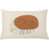 Ambesonne Mid Century Modern Boho Throw Pillow Cushion Cover, Monstera Leaf with Minimal Circle Shape Exotic Feels Print, Decorative Rectangle Accent Pillow Case, 26″ X 16″, Eggshell and Amber