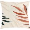 Ambesonne Mid Century Modern Boho Throw Pillow Cushion Cover, Pastel Colors Minimal Design of Tropical Leafy Scene, Decorative Square Accent Pillow Case, 18″ X 18″, Fern Green Pale Vermilion
