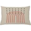 Ambesonne Mid Century Modern Boho Throw Pillow Cushion Cover, Simple Roundy Lines and Spots on Eggshell Tone Back, Decorative Rectangle Accent Pillow Case, 26″ X 16″, Pale Mustard Dark Salmon
