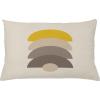 Ambesonne Mid Century Modern Boho Throw Pillow Cushion Cover, Simple Semicircle Pattern with Neutral Colors Print, Decorative Rectangle Accent Pillow Case, 26″ X 16″, Ivory Mustard Pale Taupe