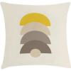 Ambesonne Mid Century Modern Boho Throw Pillow Cushion Cover, Simple Semicircle Pattern with Neutral Colors Print, Decorative Square Accent Pillow Case, 16″ X 16″, Ivory Mustard Pale Taupe