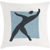 Ambesonne Mid Century Modern Boho Throw Pillow Cushion Cover, Simple Silhouette of Man Freedom Vibe Rectangle Print, Decorative Square Accent Pillow Case, 40″ X 40″, Blue Grey Charcoal Grey
