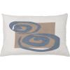 Ambesonne Mid Century Modern Boho Throw Pillow Cushion Cover, Whirly Shapes with Earth Tones Rectangular Hippie Art, Decorative Rectangle Accent Pillow Case, 26″ X 16″, Warm Taupe Purpleblue