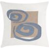 Ambesonne Mid Century Modern Boho Throw Pillow Cushion Cover, Whirly Shapes with Earth Tones Rectangular Hippie Art, Decorative Square Accent Pillow Case, 36″ X 36″, Warm Taupe Purpleblue