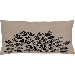 Ambesonne Mid Century Modern Boho Throw Pillow Cushion Cover, Contemporary Leaves Silhouettes Rectangle Shapes Art, Decorative Rectangle Accent Pillow Case, 36″ X 16″, Warm Taupe Charcoal Grey