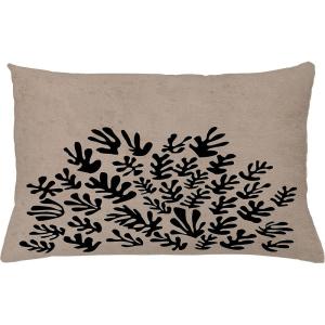 Ambesonne Mid Century Modern Boho Throw Pillow Cushion Cover, Contemporary Leaves Silhouettes Rectangle Shapes Art, Decorative Rectangle Accent Pillow Case, 26″ X 16″, Warm Taupe Charcoal Grey