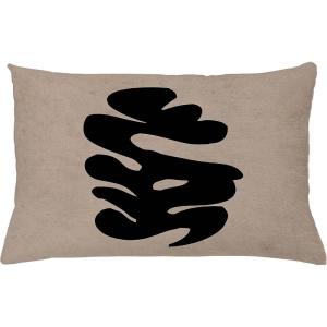 Ambesonne Mid Century Modern Boho Throw Pillow Cushion Cover, Simple Brush Stroke with Earth Tones Rectangle Print, Decorative Rectangle Accent Pillow Case, 26″ X 16″, Warm Taupe Charcoal Grey