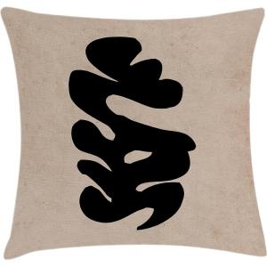 Ambesonne Mid Century Modern Boho Throw Pillow Cushion Cover, Simple Brush Stroke with Earth Tones Rectangle Print, Decorative Square Accent Pillow Case, 18″ X 18″, Warm Taupe Charcoal Grey