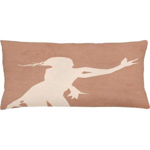 Ambesonne Mid Century Modern Boho Throw Pillow Cushion Cover, Simple Cream Tone Lady Look Silhouette Composition Print, Decorative Rectangle Accent Pillow Case, 36″ X 16″, Pale Rust Champagne