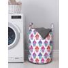 Ambesonne Cupcake Laundry Bag, Bakery Treats Full of Hearts Valentine’s Day Romantic Celebration, Hamper Basket with Handles Drawstring Closure for Laundromats, 13″ x 19″, Fuchsia Purple