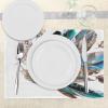 Ambesonne Feathers Place Mats Set of 4, Vaned Types and Natal Contour Flight Bird Feathers and Animal Skin Element Print, Washable Fabric Placemats for Dining Table, Standard Size, Teal Brown