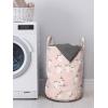 Ambesonne Floral Country Laundry Bag, Romantic Repetitive Rose Silhouettes Valentine’s Day Theme, Hamper Basket with Handles Drawstring Closure for Laundromats, 13″ x 19″, Blush Dark Grey and White