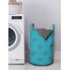 Ambesonne Funky Laundry Bag, Heart Shapes on Plain Background Romantic and Aquatic Style Valentines Day, Hamper Basket with Handles Drawstring Closure for Laundromats, 13″ x 19″, Sea Blue Cadet Blue