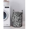 Ambesonne Gothic Laundry Bag, Vintage Royal Composition with Rose Flowers and Hearts Valentines Day Inspired, Hamper Basket with Handles Drawstring Closure for Laundromats, 13″ x 19″, Black White