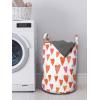 Ambesonne Heart Laundry Bag, Watercolor Art Inspired Uneven Form Heart Shapes Valentine’s Day Concept, Hamper Basket with Handles Drawstring Closure for Laundromats, 13″ x 19″, Burnt Orange and Pink