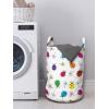 Ambesonne Ladybugs Laundry Bag, Dotted Insects with Floral Illustration Valentines Day Inspired Romantic Elements, Hamper Basket with Handles Drawstring Closure for Laundromats, 13″ x 19″, Multicolor