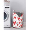 Ambesonne Love Laundry Bag, Hand Written I Love You Phrases Heart Valentines Day Inspiration, Hamper Basket with Handles Drawstring Closure for Laundromats, 13″ x 19″, Vermilion Black White