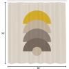 Ambesonne Mid Century Modern Boho Shower Curtain, Simple Semicircle Pattern with Neutral Colors Print, Cloth Fabric Bathroom Decor Set with Hooks, 69″ W x 70″ L, Ivory Mustard Pale Taupe