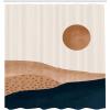 Ambesonne Mid Century Modern Boho Shower Curtain, Watercolor Simple Desert Abstract Artwork with Sun, Cloth Fabric Bathroom Decor Set with Hooks, 69″ W x 105″ L, Pale Caramel Camel White