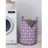 Ambesonne Purple Laundry Bag, Valentine’s Day Couple Wedding Bride Heart Design Image, Hamper Basket with Handles Drawstring Closure for Laundromats, 13″ x 19″, Lavender and Purple