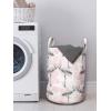 Ambesonne Romantic Laundry Bag, Flamingos Shaping Hearts Heads Love Animal Valentines Illustration, Hamper Basket with Handles Drawstring Closure for Laundromats, 13″ x 19″, Pale Pink Grey