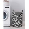 Ambesonne Romantic Laundry Bag, Gothic Hearts Tattoo Style Valentine’s Love Graffiti Grunge Illustration, Hamper Basket with Handles Drawstring Closure for Laundromats, 13″ x 19″, Pale Grey Black