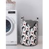 Ambesonne Romantic Laundry Bag, Wild Cats Passion Theme Lovers Valentine’s Rose Petals Arrows Eros, Hamper Basket with Handles Drawstring Closure for Laundromats, 13″ x 19″, Vermilion Pale Grey