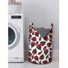 Ambesonne Roses Laundry Bag, Flowers Petals and Buds on Plain Backdrop Valentines Day Themed Print, Hamper Basket with Handles Drawstring Closure for Laundromats, 13″ x 19″, Vermilion Emerald White