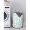 Ambesonne Scandinavian Laundry Bag, Apples with Heart Motifs Monochrome Fruit Motifs Valentines Day Theme, Hamper Basket with Handles Drawstring Closure for Laundromats, 13″ x 19″, Pale Blue and White