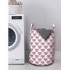 Ambesonne Spring Laundry Bag, Blossoms Forms Heart Shapes Valentine’s Day Orderly Repeated Illustration, Hamper Basket with Handles Drawstring Closure for Laundromats, 13″ x 19″, White Pale Fuchsia