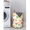 Ambesonne Valentine Laundry Bag, Continuous Colorful Pattern Irregular Hatched Hearts, Hamper Basket with Handles Drawstring Closure for Laundromats, 13″ x 19″, Marigold Pistachio Green