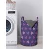 Ambesonne Valentines Day Laundry Bag, Love Theme Striped Hearts February Fourteen Romantic Art, Hamper Basket with Handles Drawstring Closure for Laundromats, 13″ x 19″, Quartz Lilac