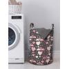 Ambesonne Valentines Day Laundry Bag, Lovebirds Gracious Aquatic Animals Romance Swans, Hamper Basket with Handles Drawstring Closure for Laundromats, 13″ x 19″, Taupe Grey Pink