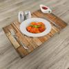 Ambesonne Wooden Print Place Mats Set of 4, Lodge Style Hardwood Planks Image Farmhouse Grunge Design, Washable Fabric Placemats for Dining Table, Standard Size, Salmon Orange