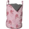 Ambesonne Floral Laundry Bag, Romantic Roses Leaves Rosebuds Valentine’s Day Sketch Repetitive Pattern, Hamper Basket with Handles Drawstring Closure for Laundromats, 13″ x 19″, Pastel Pink and Rose
