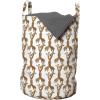 Ambesonne Giraffe Laundry Bag, Couple Kissing Valentines Day Theme Lovers of Safari Animals Fun Romance, Hamper Basket with Handles Drawstring Closure for Laundromats, 13″ x 19″, Cinnamon White Peach