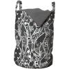 Ambesonne Gothic Laundry Bag, Vintage Royal Composition with Rose Flowers and Hearts Valentines Day Inspired, Hamper Basket with Handles Drawstring Closure for Laundromats, 13″ x 19″, Black White