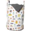 Ambesonne Happy Birthday Laundry Bag, Gift Boxes Merry Christmas Wedding Valentines New Year Happy Doodle, Hamper Basket with Handles Drawstring Closure for Laundromats, 13″ x 19″, Multicolor