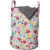 Ambesonne Hearts Laundry Bag, Colorful Hearts for Valentines Day Love Childish Hand Drawn Happiness Joy Theme, Hamper Basket with Handles Drawstring Closure for Laundromats, 13″ x 19″, Multicolor
