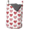 Ambesonne Hearts Laundry Bag, Shapes Out of Circles Dots Romantic Theme Valentines Day Feels Couple Love, Hamper Basket with Handles Drawstring Closure for Laundromats, 13″ x 19″, Blush Pastel Pink