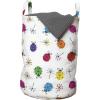 Ambesonne Ladybugs Laundry Bag, Dotted Insects with Floral Illustration Valentines Day Inspired Romantic Elements, Hamper Basket with Handles Drawstring Closure for Laundromats, 13″ x 19″, Multicolor