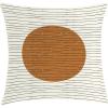 Ambesonne Mid Century Modern Boho Throw Pillow Cushion Cover, Abstract Minimal Moon with Earth Tones and Stripes Art, Decorative Square Accent Pillow Case, 36″ X 36″, Ginger Ivory Dark Grey