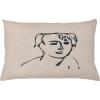 Ambesonne Mid Century Modern Boho Throw Pillow Cushion Cover, Hippie Look Man Silhouette with Lines Abstract Print, Decorative Rectangle Accent Pillow Case, 26″ X 16″, Dark Grey Pale Mustard