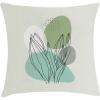 Ambesonne Mid Century Modern Boho Throw Pillow Cushion Cover, Minimalist Outline Leafy Silhouettes Botanical Shapes, Decorative Square Accent Pillow Case, 28″ X 28″, Pistachio Green Seafoam