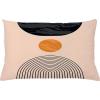Ambesonne Mid Century Modern Boho Throw Pillow Cushion Cover, Simple Modern Circular Balance Shapes on Pale Peach Back, Decorative Rectangle Accent Pillow Case, 26″ X 16″, Dark Orange Dark Grey