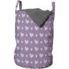Ambesonne Purple Laundry Bag, Valentine’s Day Couple Wedding Bride Heart Design Image, Hamper Basket with Handles Drawstring Closure for Laundromats, 13″ x 19″, Lavender and Purple